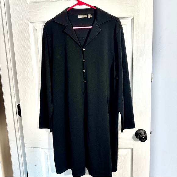 Nordstrom size 1X duster/jacket, button front, knee length, fall - Picture 1 of 11